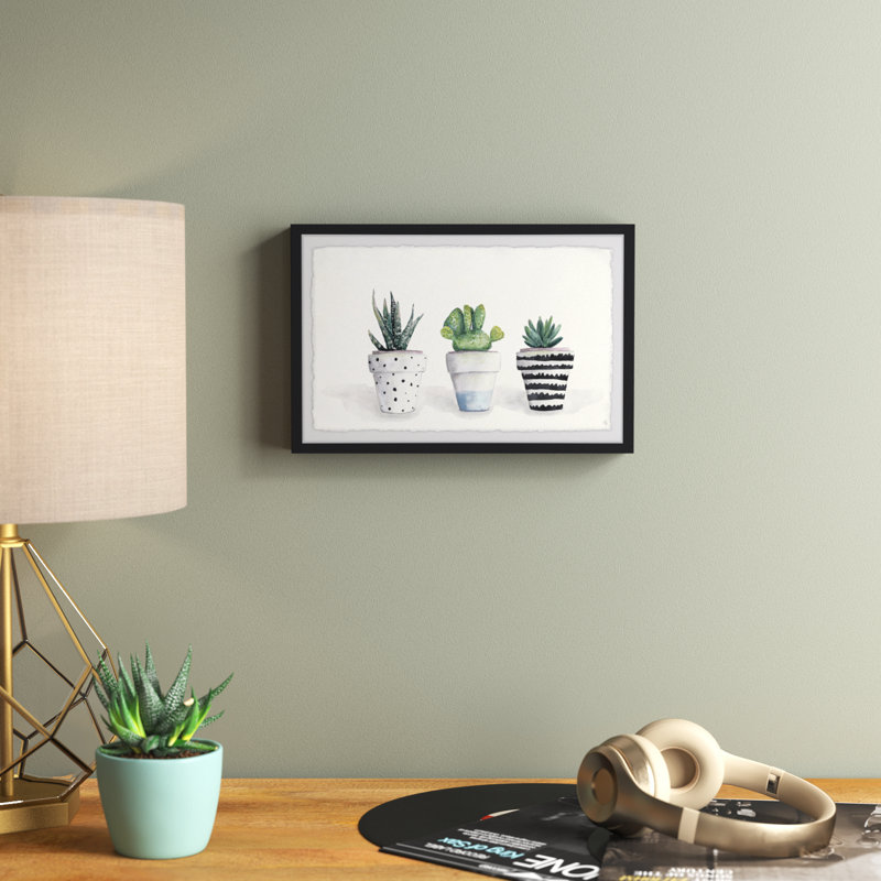 «Succulent Trio II», reproduction encadrée, H 8 po x l 12 po