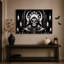 Art mural sur toile noir et blanc à capuchon squelette en arc gothique-1932567323