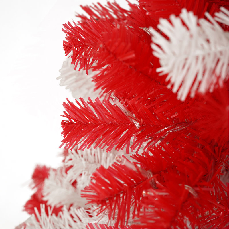 Arbre de Noël artificiel 6 pi avec 300 lumières DEL et 900 branches flexibles, arbre de Noël en forme de canne de bonbon, arbres de Noël créatifs, décorations de Noël