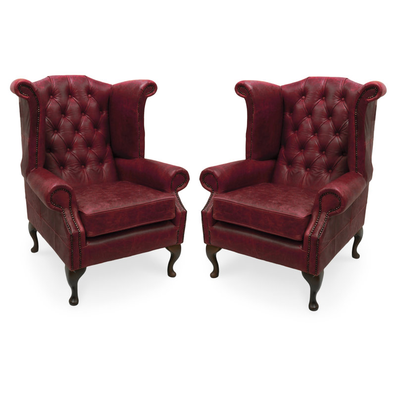 Maritschnik Upholstered Wingback Chair, Red