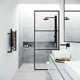 Divide 34" W x 74" H Fixed Framed Shower Screen with 3/8" Striped Glass
