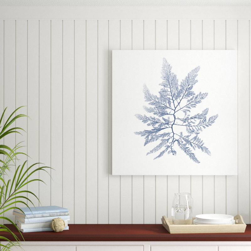 «Navy Seaweed II», peinture sur toile tendue, H 36 po x l 36 po
