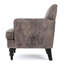 Élégant fauteuil club en microfibre, capitonnage à motif de losanges, assise brune élégante, revêtement des pieds