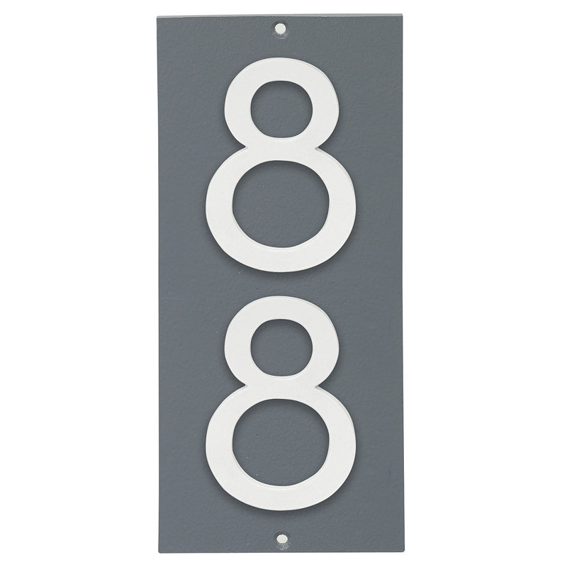 Plaque d’adresse murale sur 1 ligne flottante, Gris, Blanc, Oui