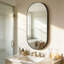 Miroir mural ovale en métal-669632244