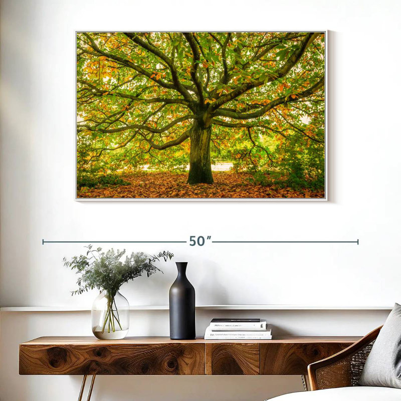 Chêne de Londres, Cadre flottant blanc, 40 po x 27 po