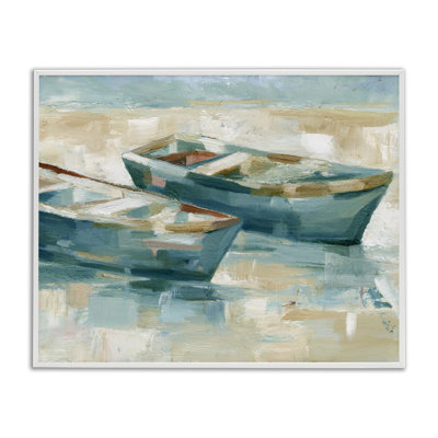 Deux bateaux, art abstrait, estampe numérique par Ethan Harper
