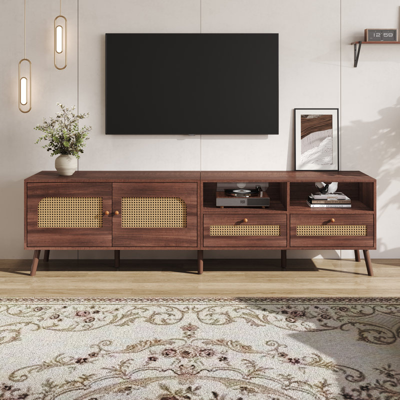 TV Cabinet Unfinished TV Stand for TVs up to 88" with Fireplace Included