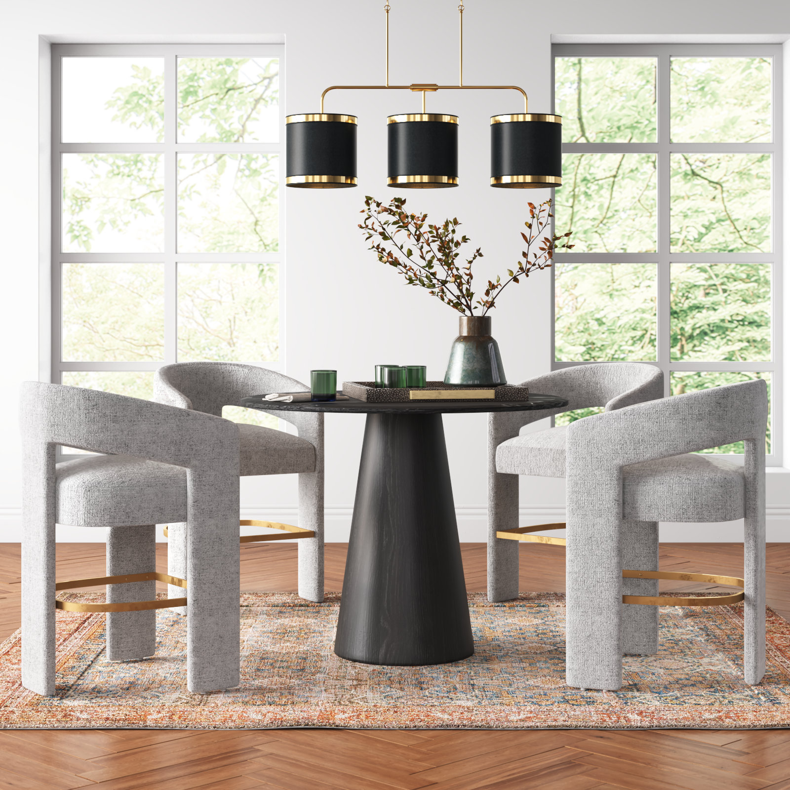Darlington 5 - Piece Dining Set, Gwen Gray Microsuede