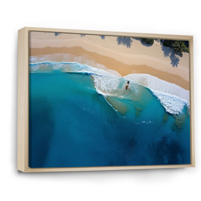 Vue aérienne de la plage côtière paradisiaque IV - art mural plage