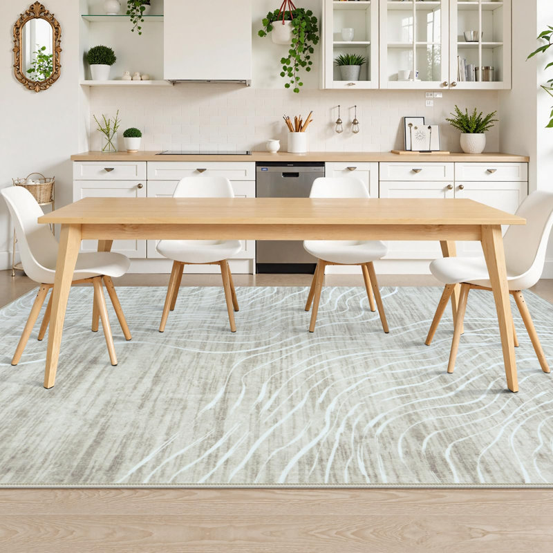 Modern Washable Area Rugs for Living Room Abstract Non-Slip Rugs for Bedroom, Carpet for Playroom, Rectangle 8' x 10'