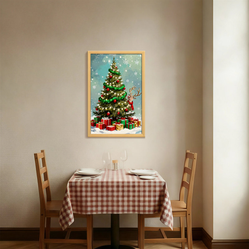 Scène hivernale de Noël, H 24 po x l 16 po