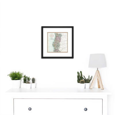 Map Antique 1801 Cary Portugal Old Historic Replica - Single Picture Frame Print