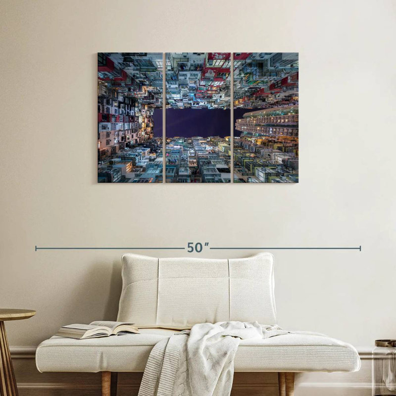 Hong Kong Apartments From Below, 24" H x 38" W