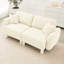 Tissu beige moderne 2 avec cadre en bois et sièges pour un canapé de maison élégant en beige, design élégant et doux pour une utilisation quotidienne