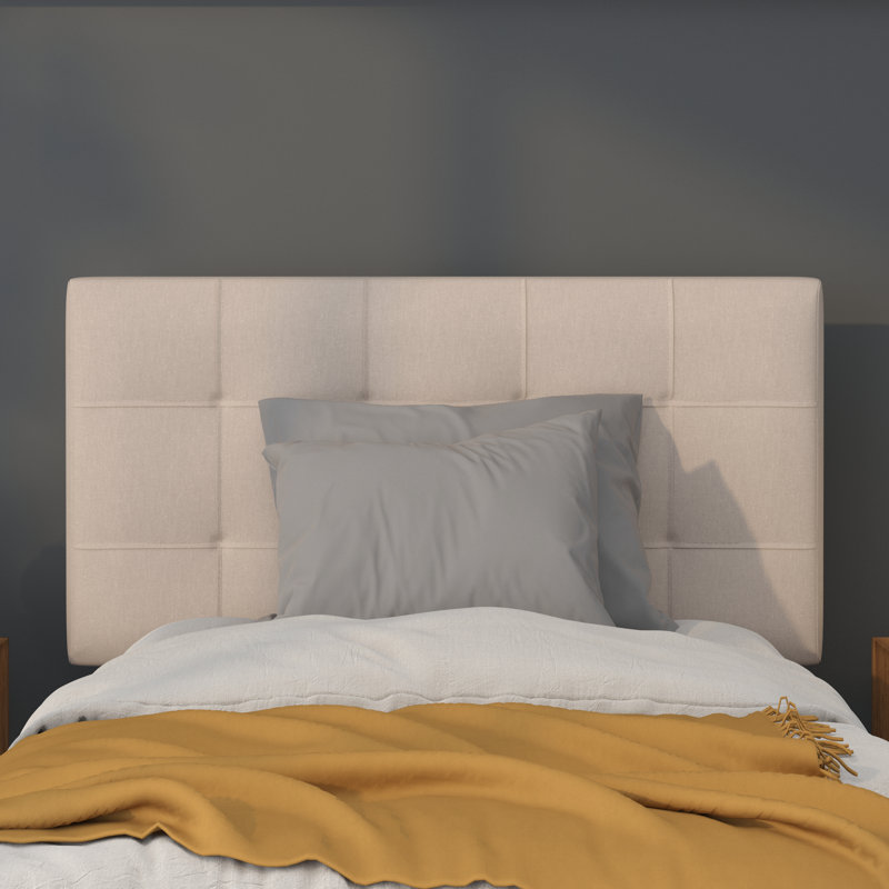 Tête de lit tapissier capitonnée Ciriaca, Beige, Simple
