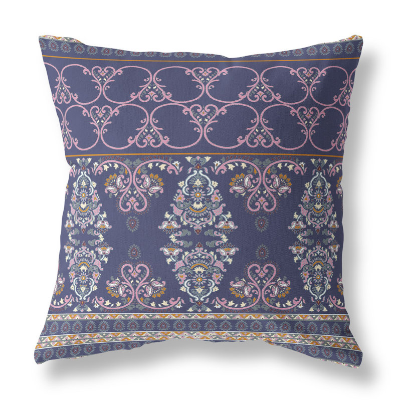 Housse et insert de coussin carré Stevensville, Bleu / rose, 16 po x 16 po