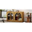 Buffet arqué 4 portes rétro, tablettes réglables, bois naturel et atmosphère, multifonctionnel