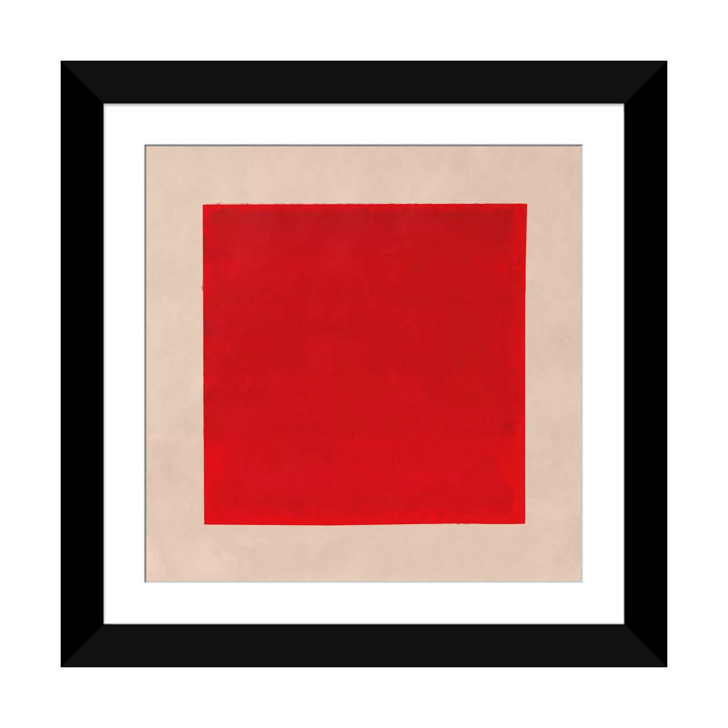 Albree Modern Square, impression sur toile, Papier avec cadre noir, Blanc, H 24 po x l 24 po x P 1 po