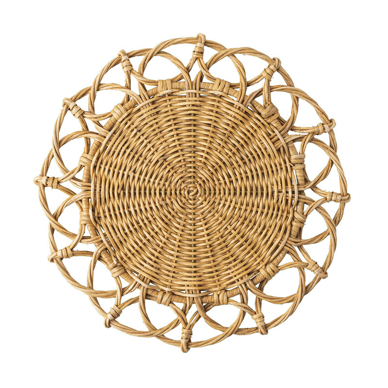 Provence Rattan Placemat, Natural, 16.25"W x 16.25"L