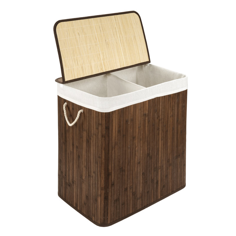 Bamboo Laundry Hamper, Small (60cm H x 40cm W x30cm D), Brown