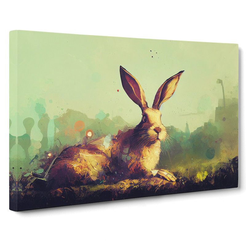 Hare Modern Art - Wrapped Canvas, 35cm H x 50cm W x 3cm D