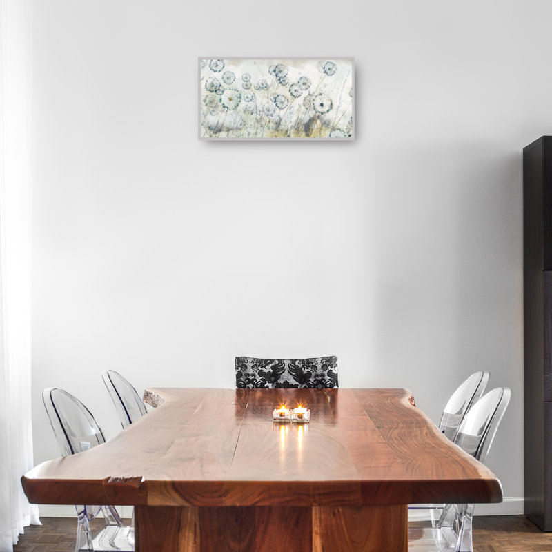 Dandelion Spring by Studio Arts Canvas Art Print, 55" W x 29" H, Champagne Silver Color Framed