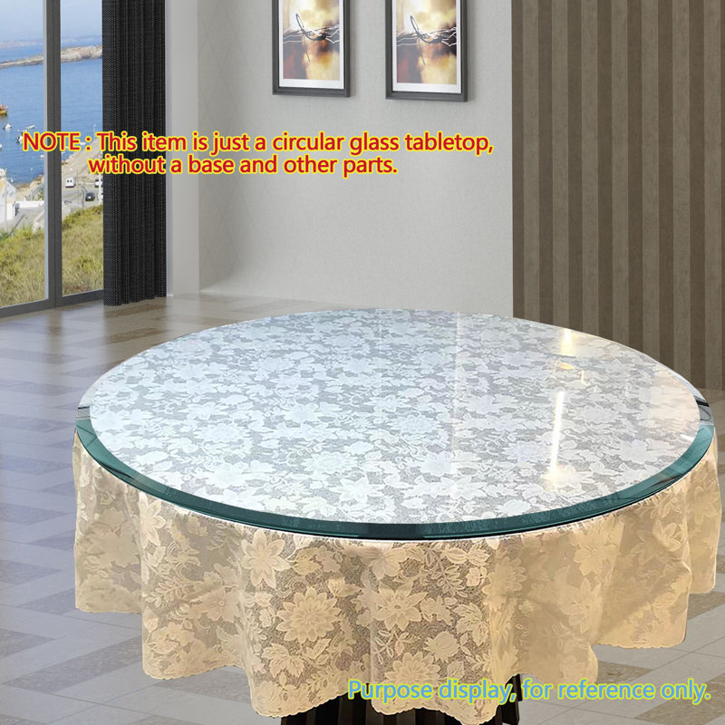 Glass Circular Table Top, 0.4"H x 31.9" W x 31.9" D