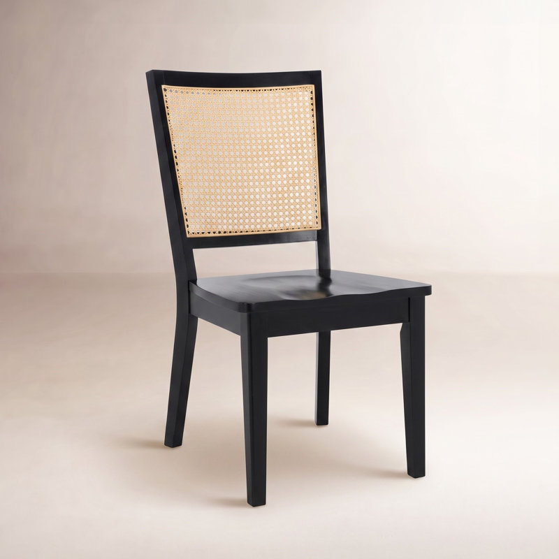 Chaise d'appoint Karlie, En bois, Noir, noir, noir, noir, Noir/naturel