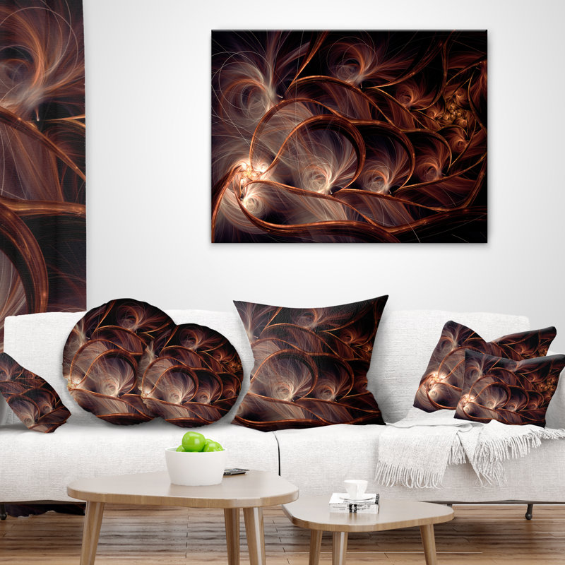 Coussin lombaire floral fractal scintillant
