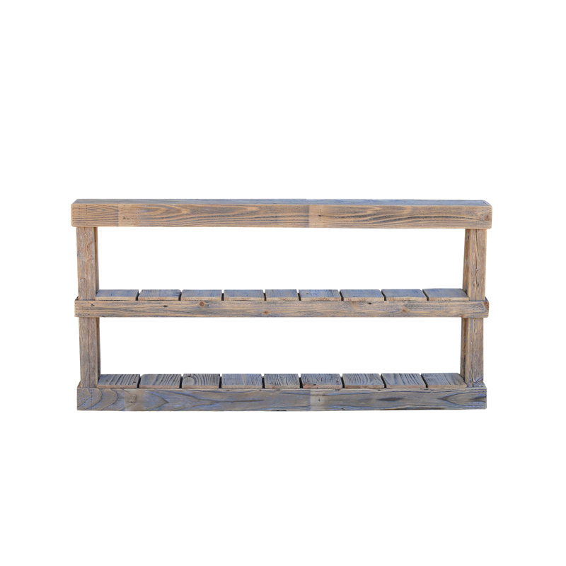 Natural Reclaimed Wood 60'' Three-Tier Console Table