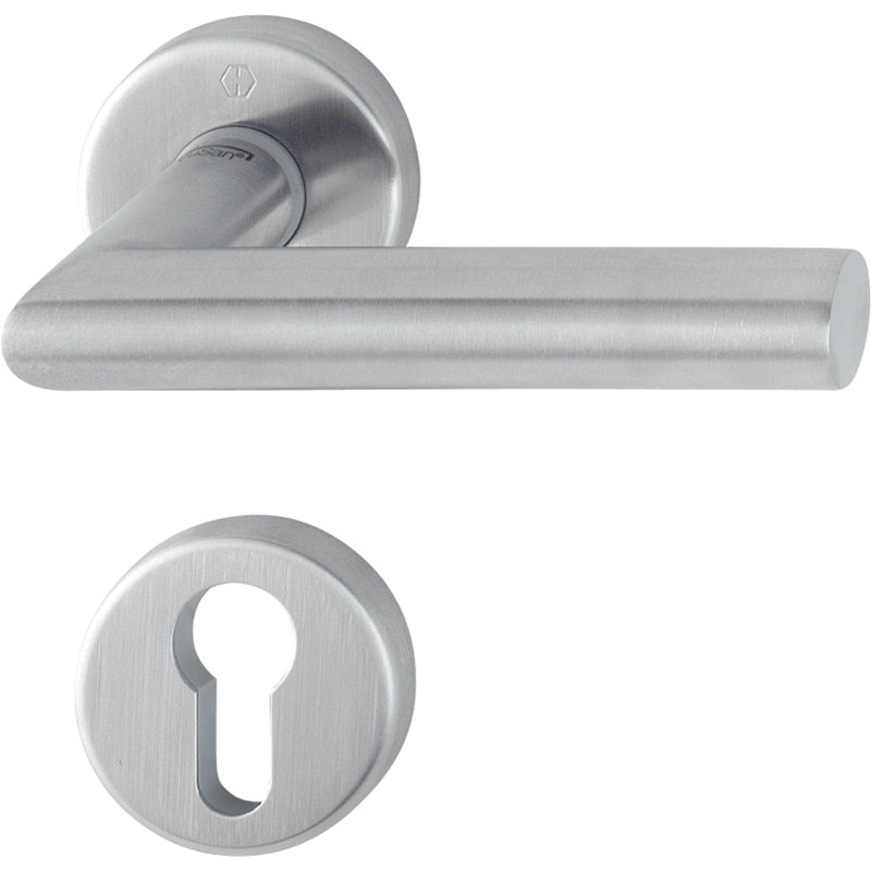 Keyed Right Hand Door Handle, Satin Stainless Steel