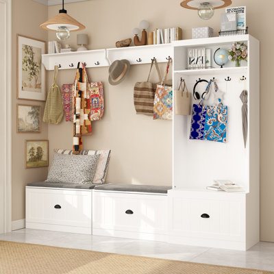 Valentin Hall Tree Set With Strong Storage And Comfortable Bench