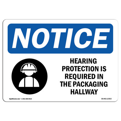 Hearing Protection is Required Sign with Symbol