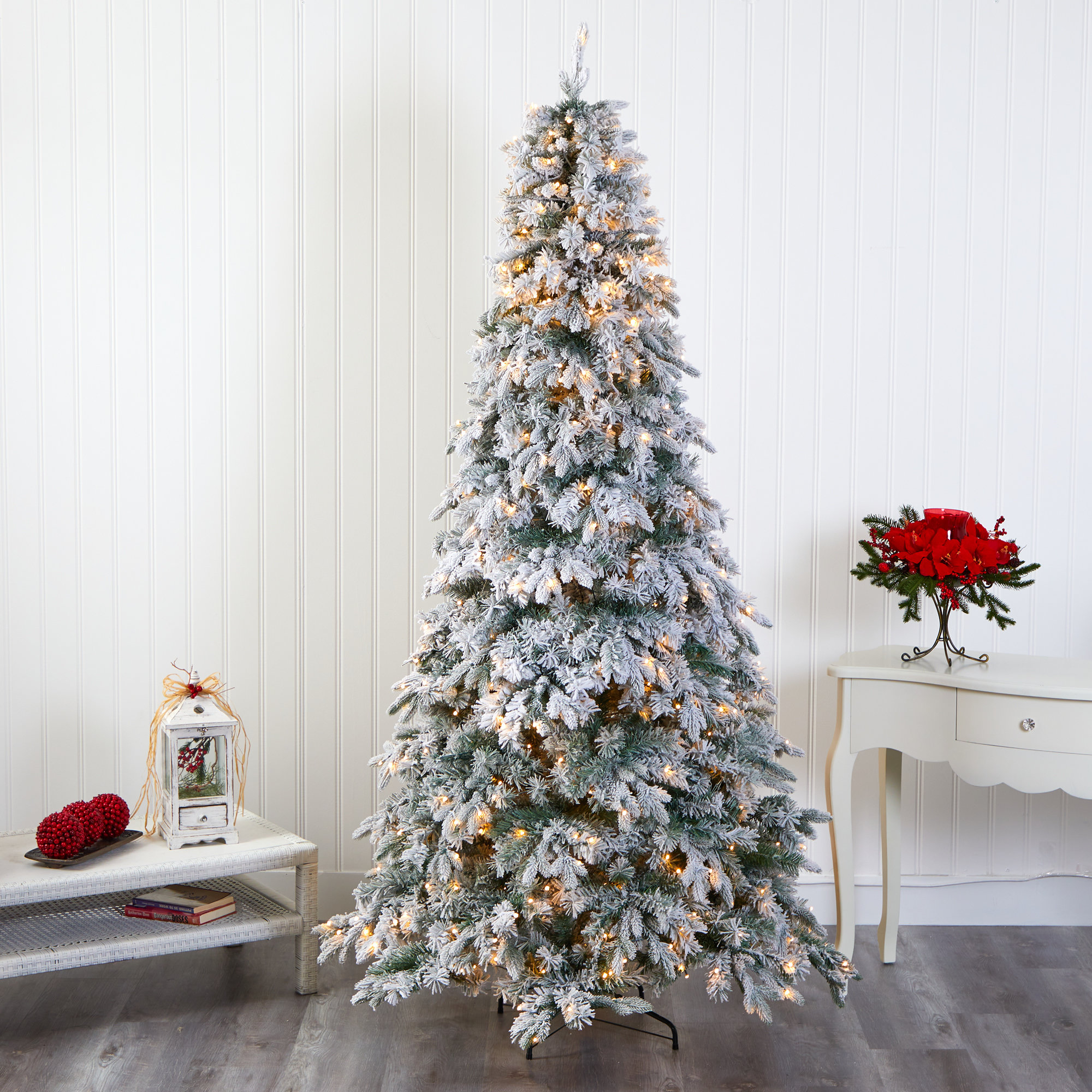Lighted Artificial Pine Christmas Tree, 8' H