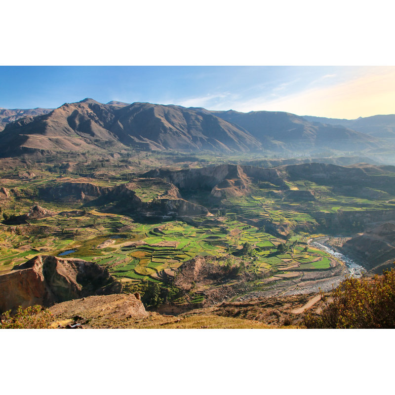 Stepped Terraces In Colca Canyon In Peru - Wrapped Canvas Print, 61cm H x 91cm W x 3.8cm D