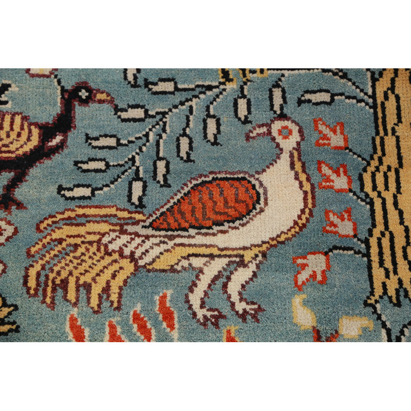 Tapis oriental à motif animalier bleu Ziegler