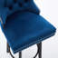 Ensemble de 2 chaises de bar en velours bleu marine avec siège confortable et 2 tabourets à garniture rivetée pour îlot de cuisine