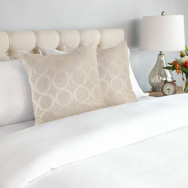 Broward Geometric Square Cushion, Cream