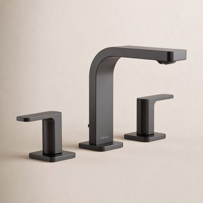 ParallelWidespread Bathroom Faucet, 3-Hole Two Lever Handle Bathroom Sink Faucet