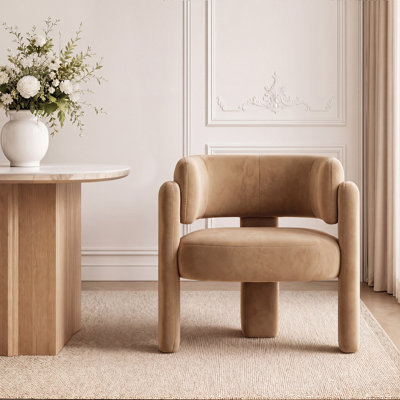 Fauteuil de baril en velours