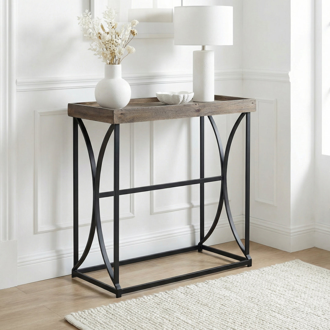 Faircloth 23.5'' Solid Wood Top Console Table Union Rustic