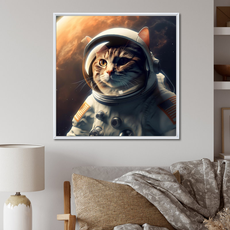 Chat, reproduction d'art sur toile, photographie de chat, Cadre flottant blanc, H 36 po x l 36 po x P 1,5 po