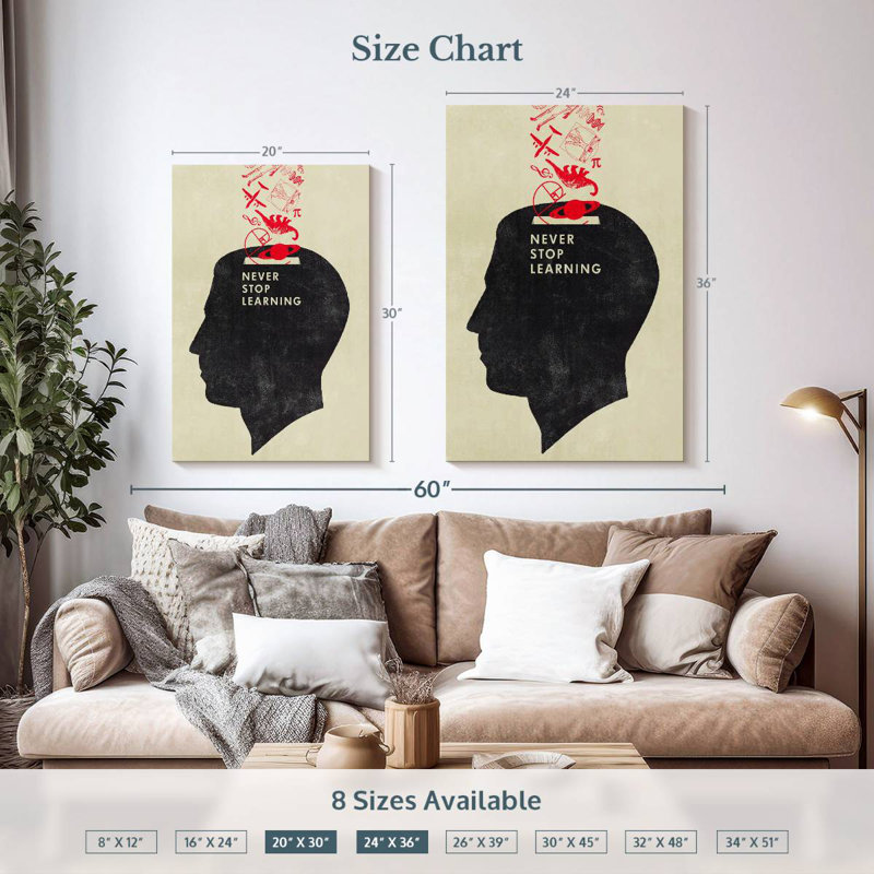 Tergel Never Stop Apprendre, H 36 po x l 24 po