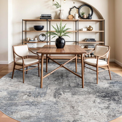 Washable Area Rug - Living Room Large Abstract Area Rug Soft Indoor Low Pile Carpet for Bedroom, Dining Room Non-Slip Backing Stain Resistant Distressed Decor Washable Mat Blue