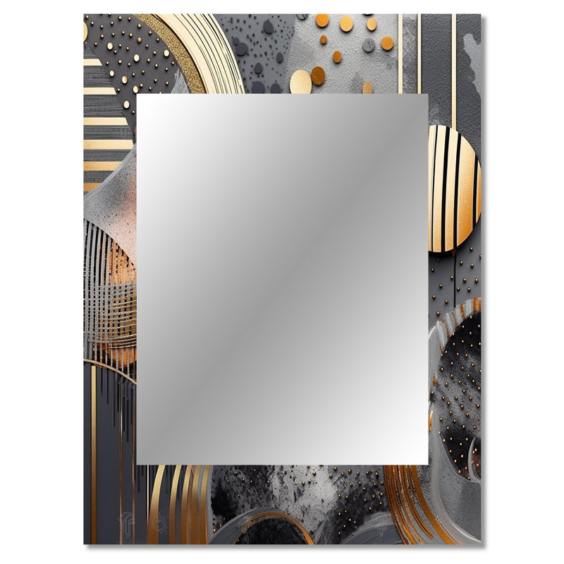 Doux couleurs marbrées abstraites III - grand miroir en marbre, décor de miroir mural doré unique, impression d'art en métal