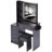 37" Middle Size Left Bedside Cabinet Vanity Table + Cushioned Stool Dresser Set, 2 AC+2 USB Socket, Hair Dryer Stand, Large Touch Control LED Sliding Mirror, 3-Color Switch, EPA, GCC, UL Certificate-1773228989