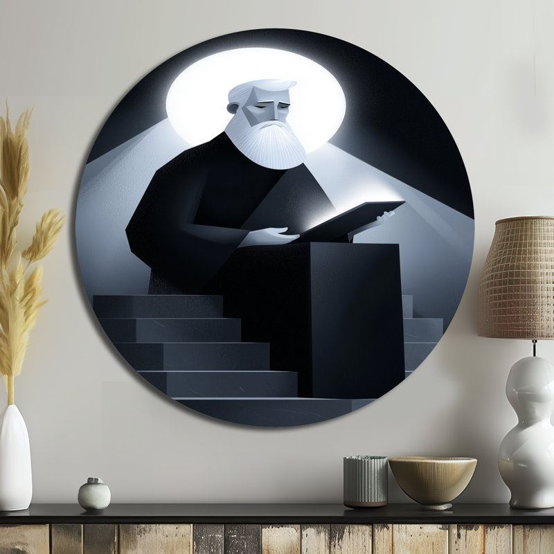 Karanfila - Art mural rond en métal, H 16 po x l 16 po
