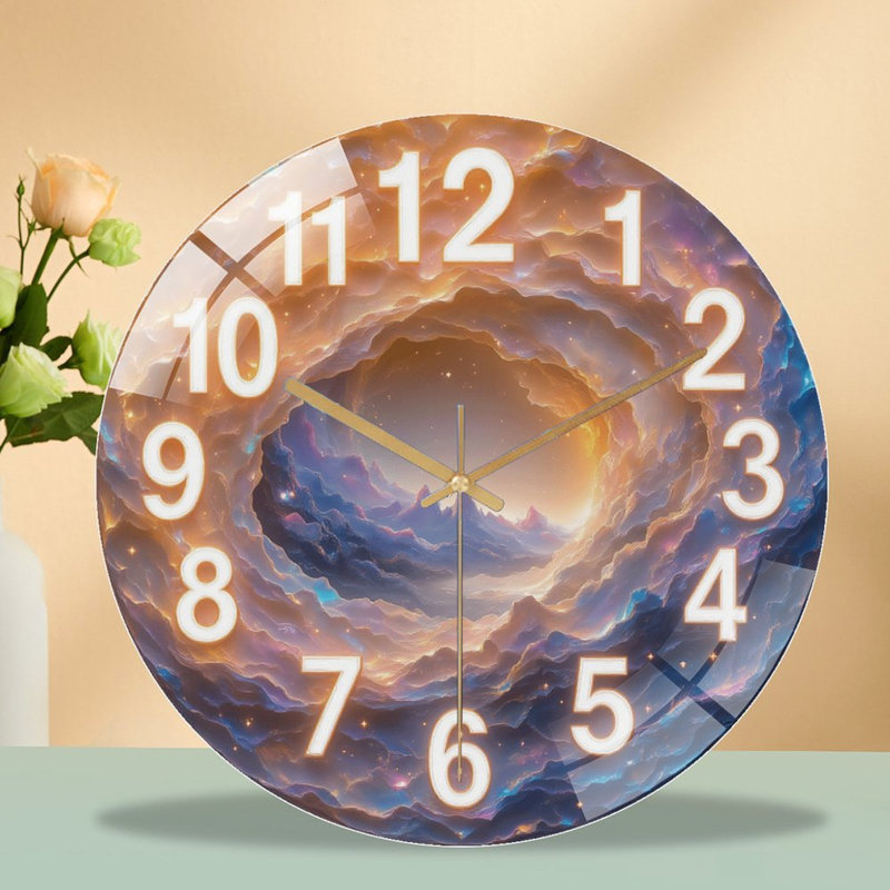Horloge murale en verre 1-12 po