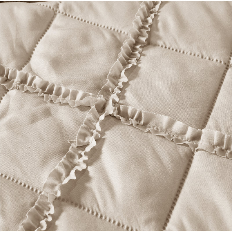 Rosalind Wheeler Fairdale Bedspread with Pillow Shams, 250 x 270 cm Bedspread - 2 Shams, Mink